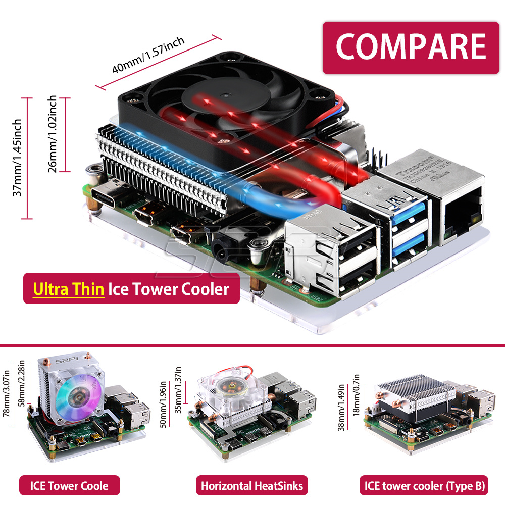 52Pi New Ultra Thin Ice Tower  - Deskpi Super6C review and price