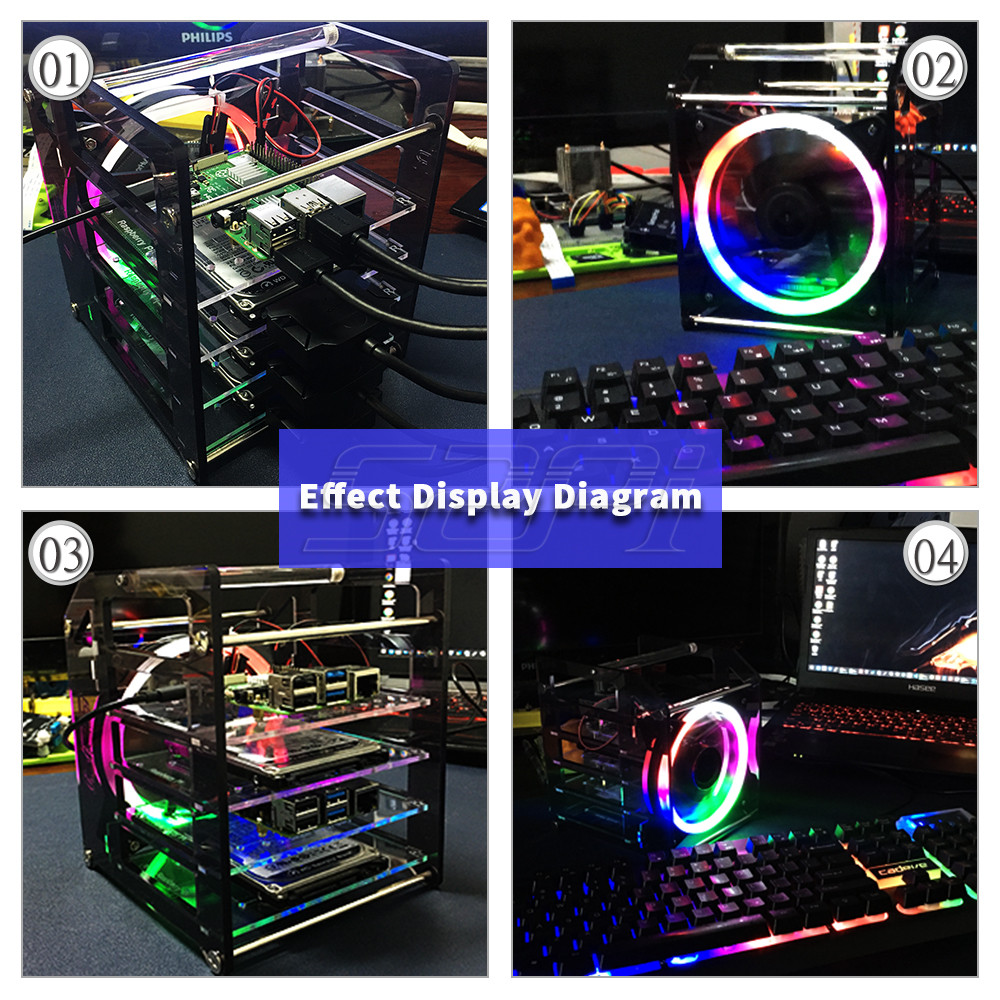 52Pi Rack Tower 4 Layer Acryli - Deskpi Super6C review and price