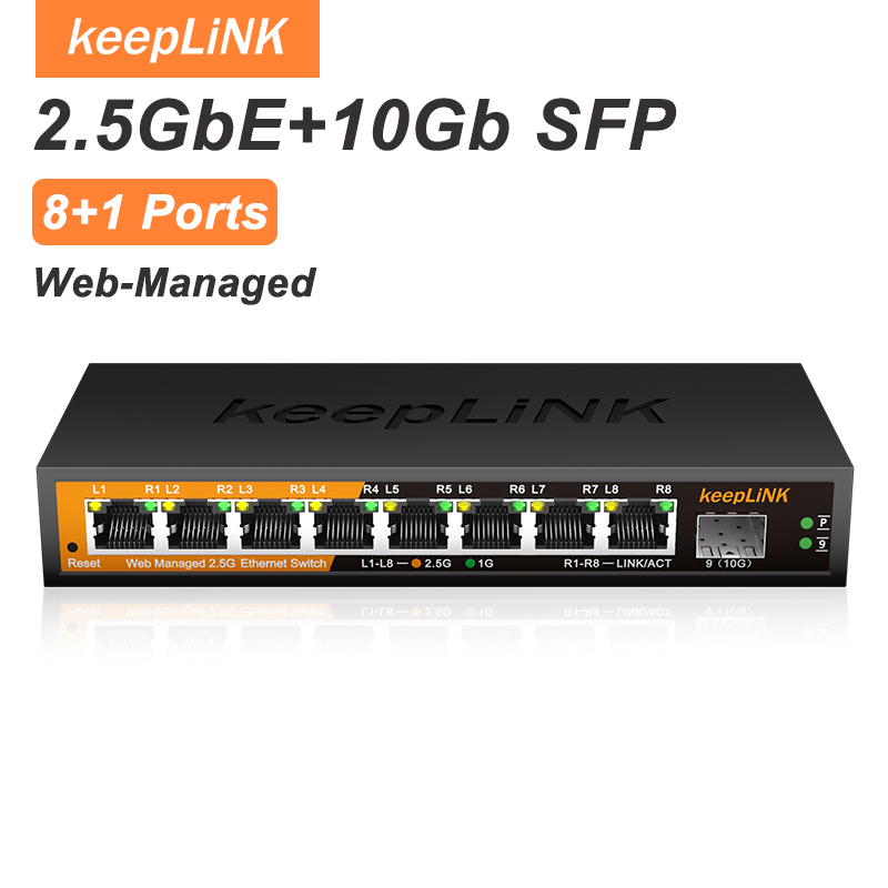 KeepLiNK KP-9000-9XHML-X 2.5Gb - Sfp+ 10G Managed Switch 8 Port review and price