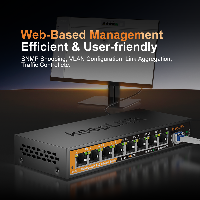 KeepLiNK KP-9000-9XHML-X 2.5Gb - Sfp+ 10G Managed Switch 8 Port review and price