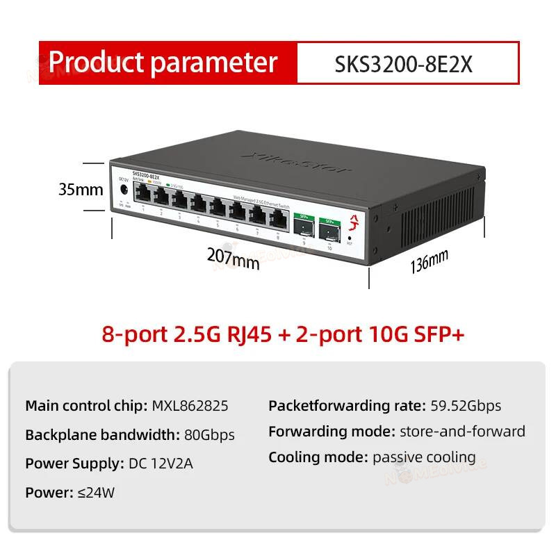 Xikestor SKS1200 Switch Simple - Sfp+ 10G Managed Switch 8 Port review and price